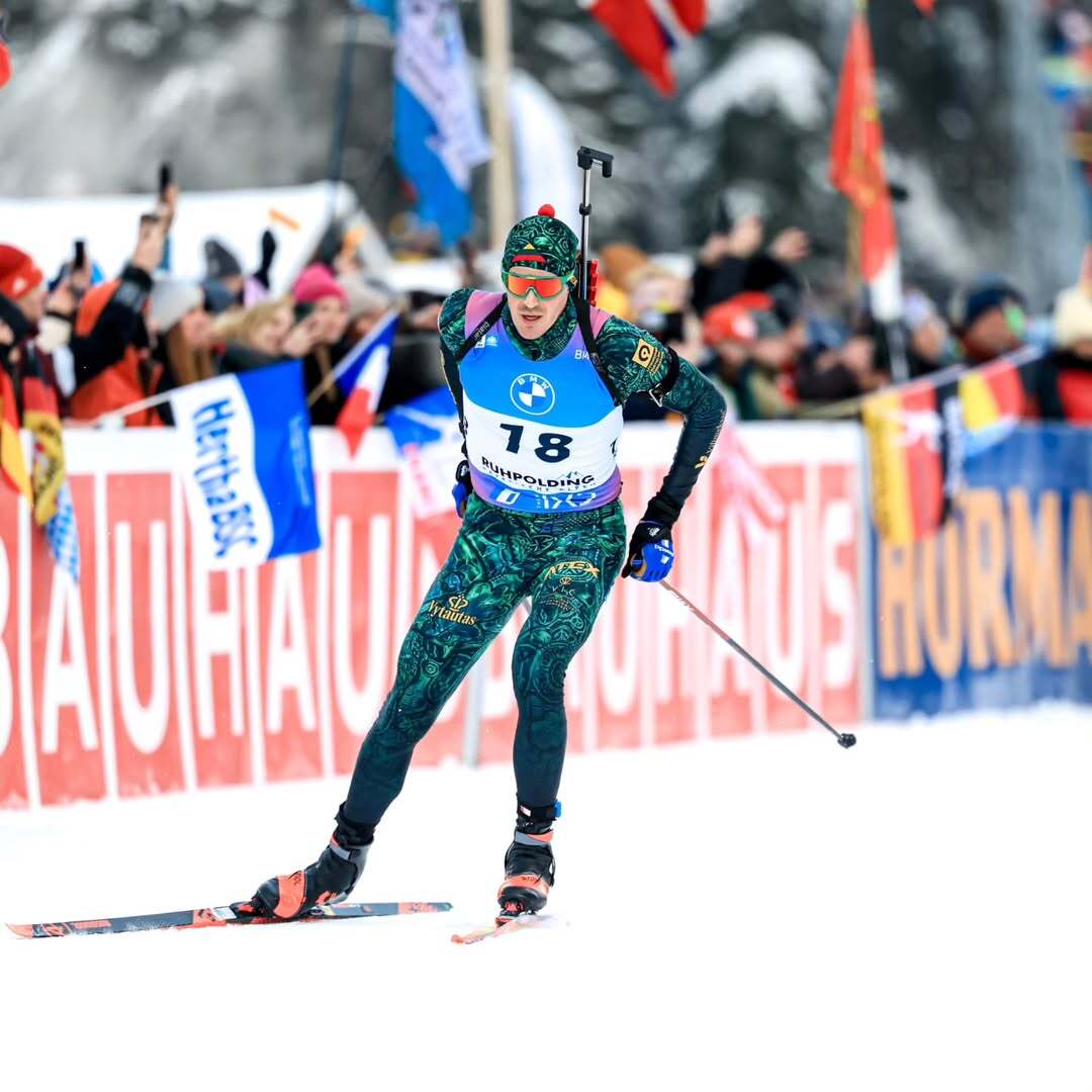 professional participating in a snow skiing competition.